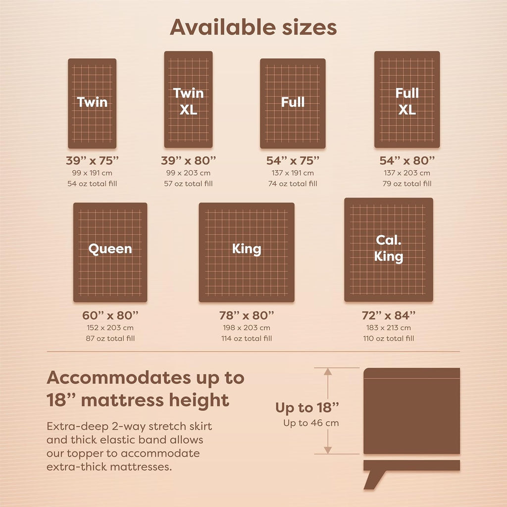 Hypoallergenic Mattress Cover- Overstuffed - Deep Pocket - Goose Down Alternative Pillow Top Mattress Topper Queen