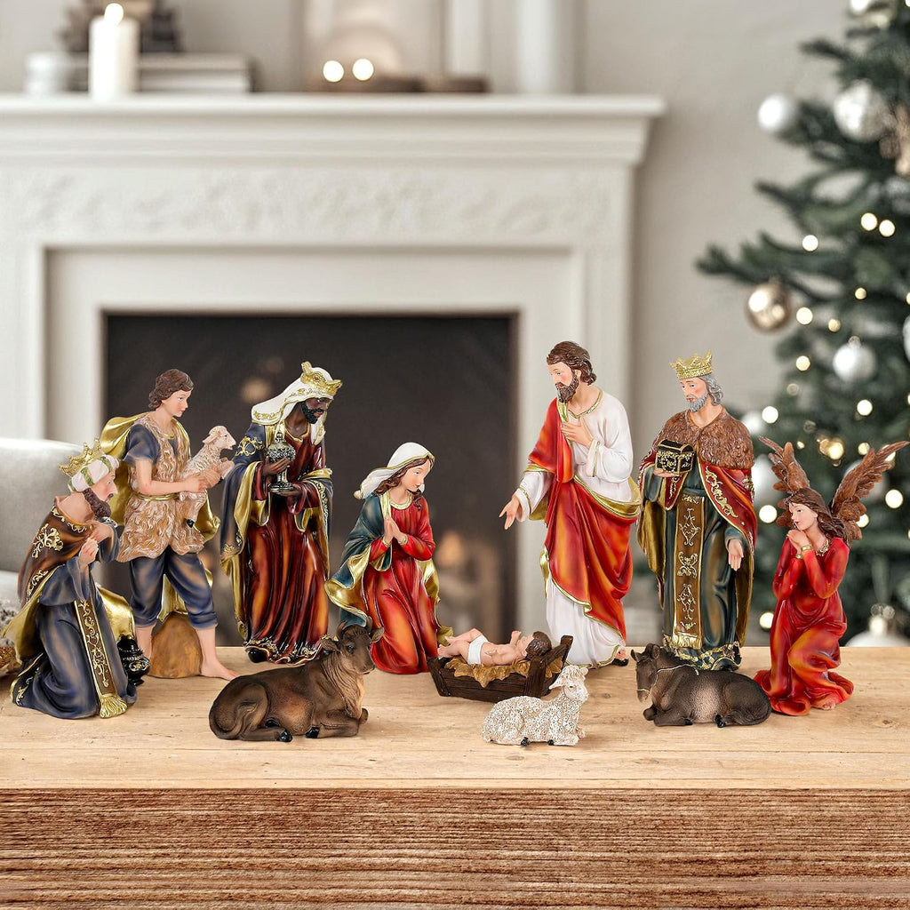 15in Large Nativity Scene Figurines, 12-Piece Nativity Sets & Figures