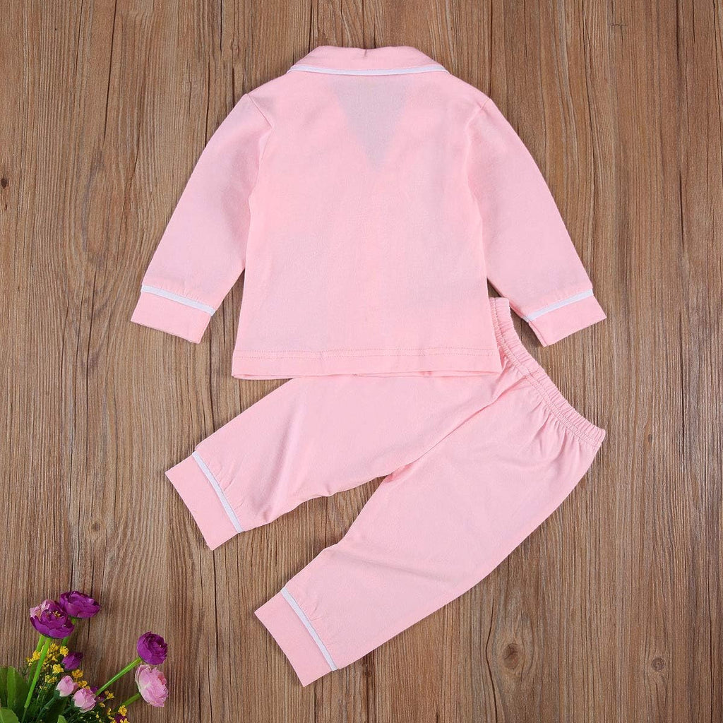Toddler Baby Button-Down Pajamas Set for Boys Girls Pjs Outfits