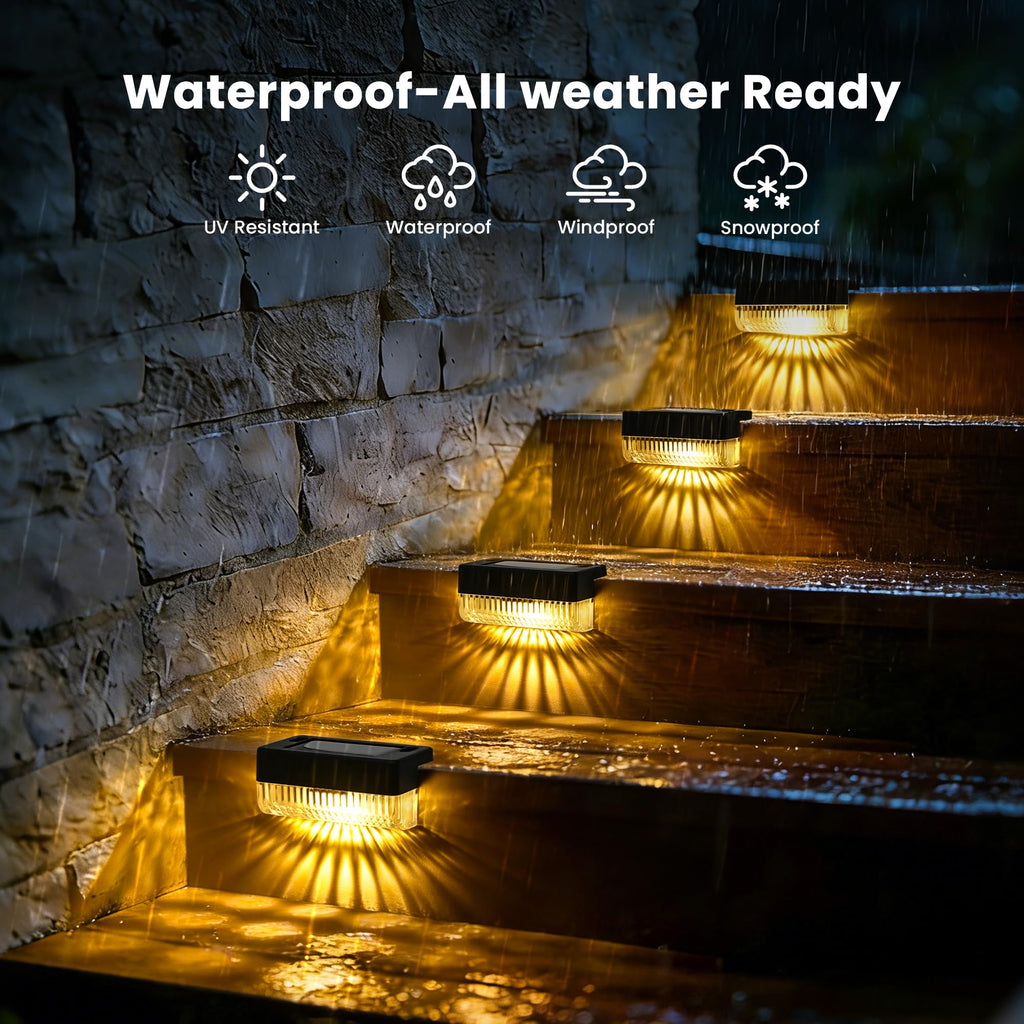 Solar Deck Lights Outdoor, Solar Step Lights Waterproof, 24 Pack Warm White