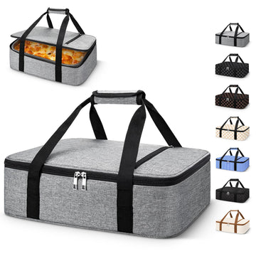 Insulated Casserole Carrier, Lasagna Lugger Tote Keeps Food Hot or Cold, Thermal Lunch Bag Warmer & Cooler Carrier