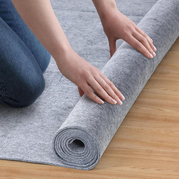 Felt Rug Pad 9x12 Feet, 1/4 Inch Thick Carpet Padding for Hardwood Floors, Grey Under Rug Protector, Safe Floor
