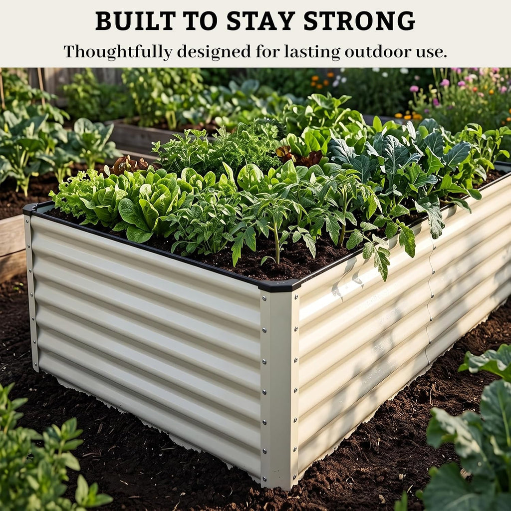 Galvanized Raised Garden Bed 6x3x2FT Outdoor Large Metal Planter Box Steel Kit for Planting Vegetables, Flowers
