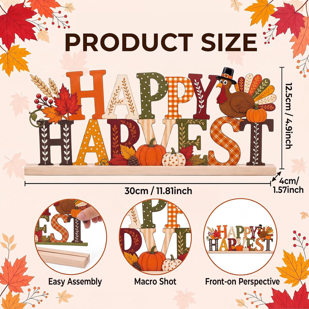 Thanksgiving Table Decor Centerpiece, Happy Harvest Table Sign