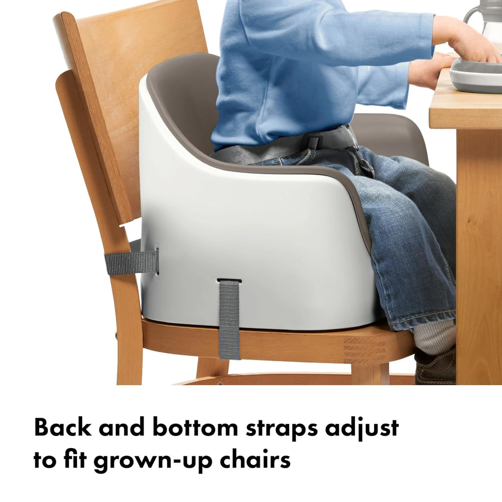 Nest Toddler Booster Seat with Removable Cushion, Taupe | Straps To Dining Chair, Portable For Travel, Cushioned