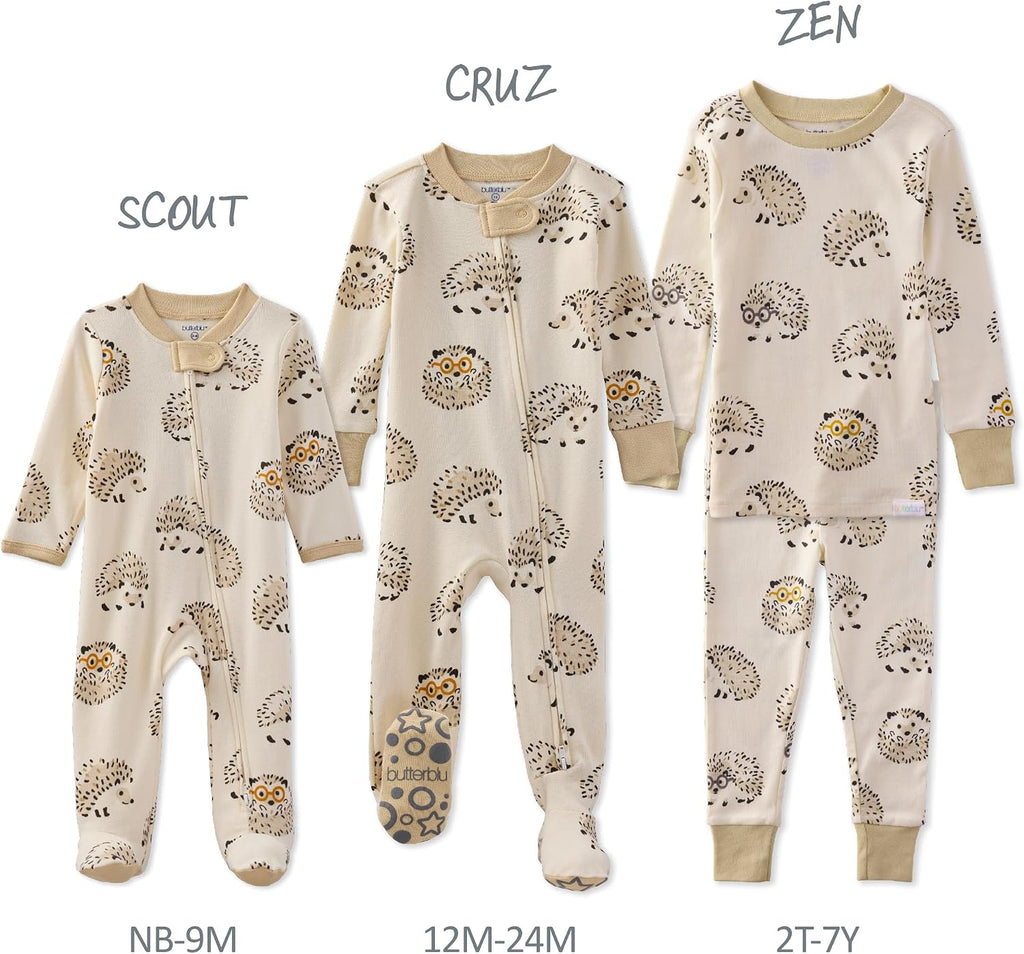 Scout Sleep & Play 100% Organic Cotton Footed Zip Front PJs