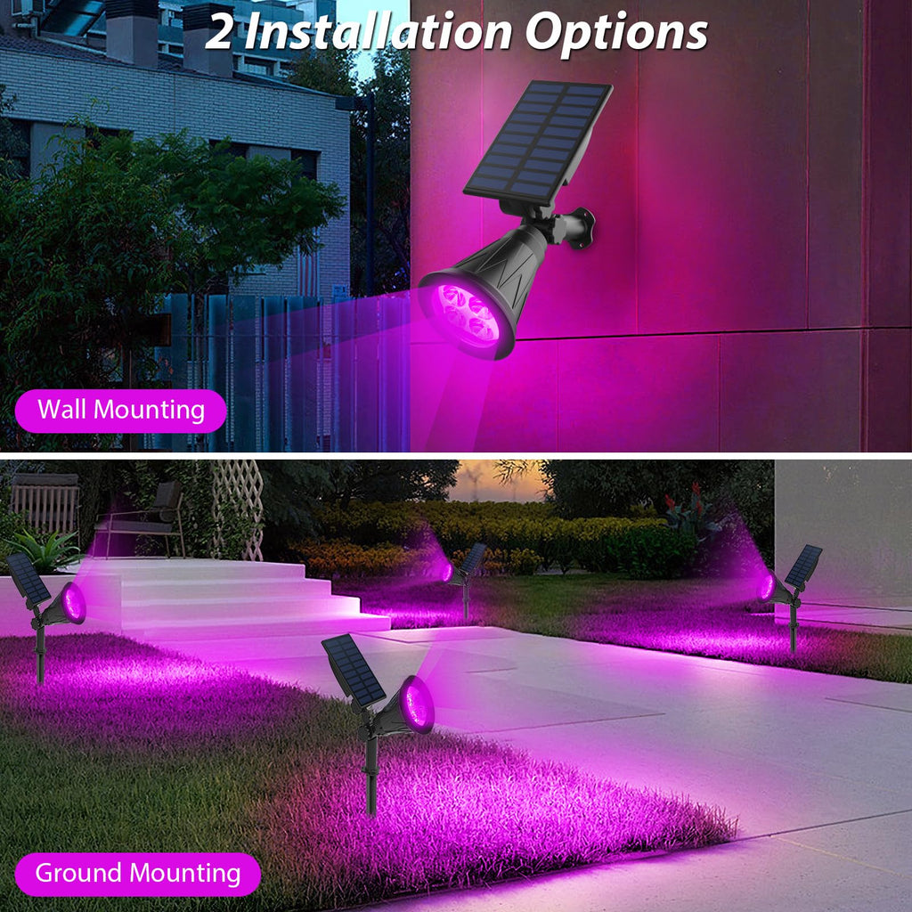 Purple Solar Spot Lights Outdoor, Solar Black Lights Outdoor, 4 Pack