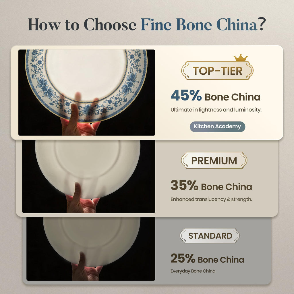 24-Piece Fine Bone China Dinnerware Set for 8