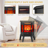 22 Inch Freestanding Electric Fireplace Stove Heater with Infrared Heating, 3D Flame Effect, Remote Control and Timer
