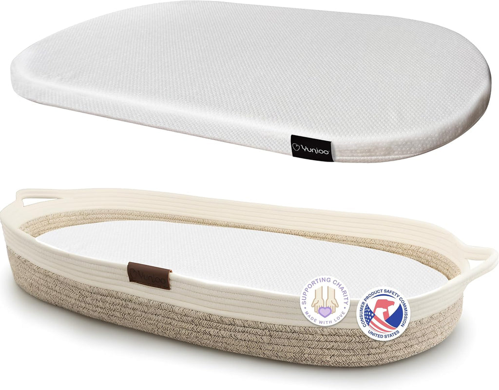 Baby Changing Basket, Portable Diaper Changing Pad, Moses Basket for Newborns, Changing Table Topper for Baby