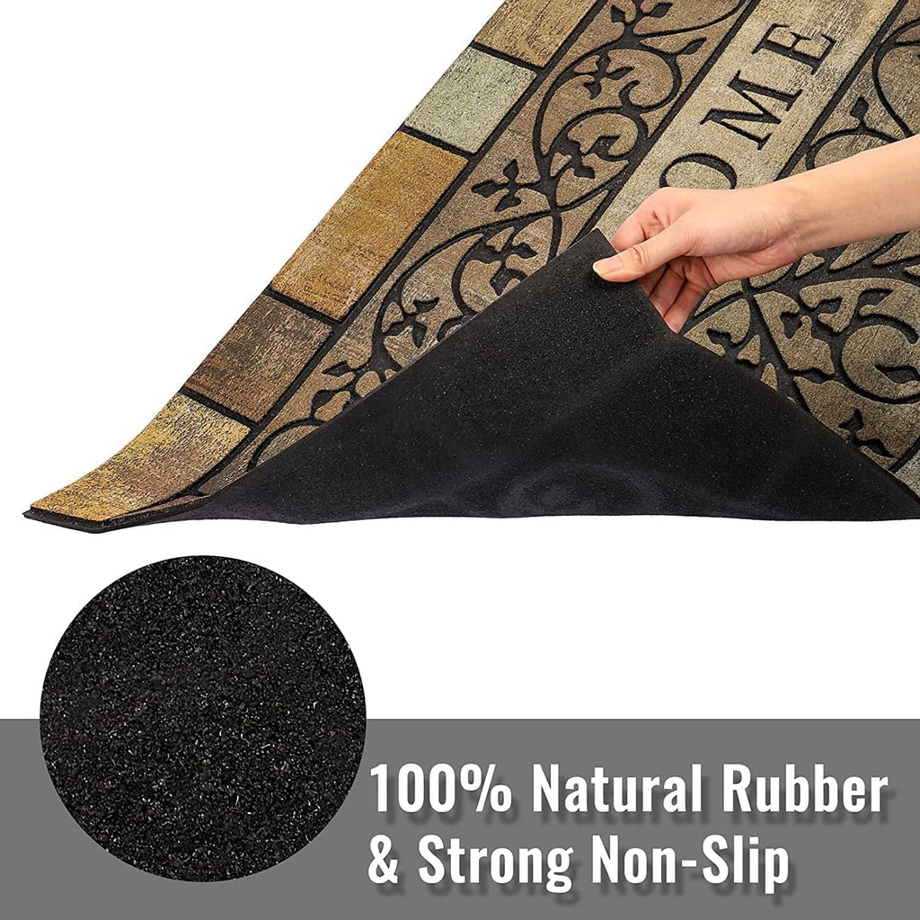 Durable Welcome Door Mats, 24"x36" Heavy-Duty Large Outdoor Mat for Front Door with Non-Slip Rubber Backing for