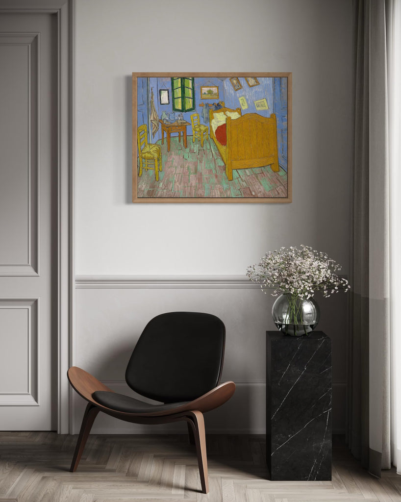 The Bedroom (1889) Van Gogh Wood Framed Wall Art Print Poster, Vintage Landscape Painting Wall Art, for and Living