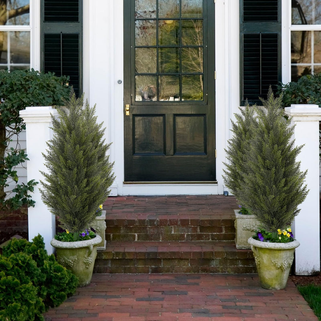 3.6FT Fake Topiary Trees Artificial Outdoor 2 Pcs UV Resistant Shrubs