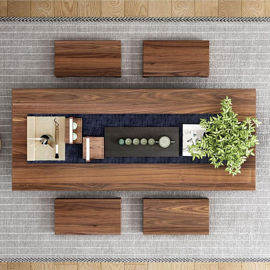 Solid Wood Japanese Floor Table Japanese Low Table Low-Profile Design Ideal for Tatami Seating Bedrooms and Tea