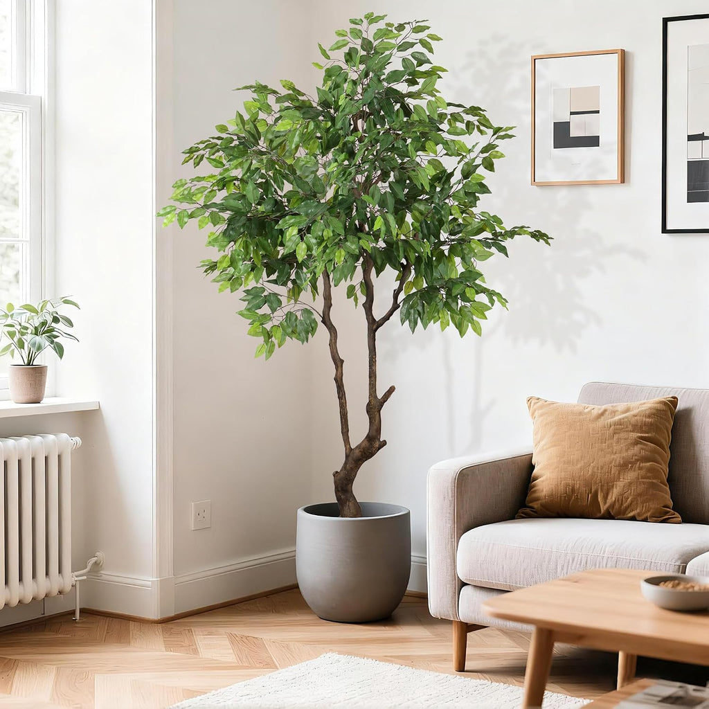 Artificial Ficus Tree 6ft(72in) Faux Floor Potted Tree Decor