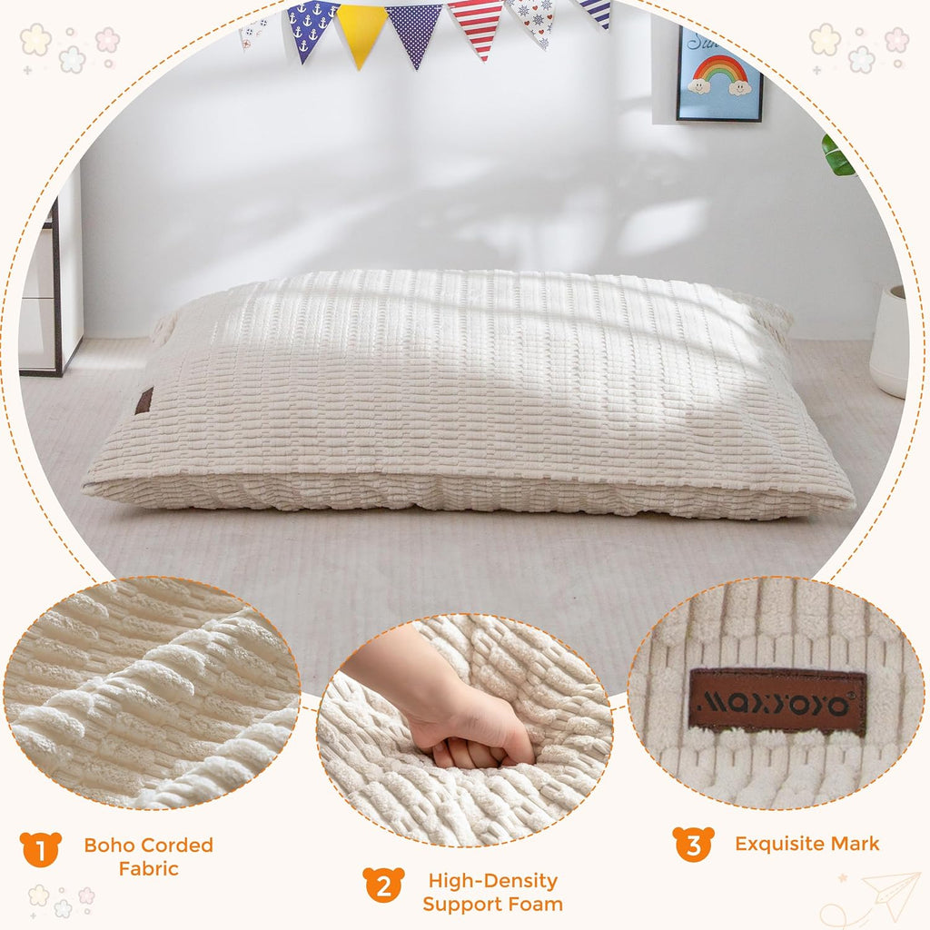 Kids Bean Bag Chair, 3 in 1 Convertible Bean Bag Sofa with Removable Cover for Children, Soft Floor Lounger