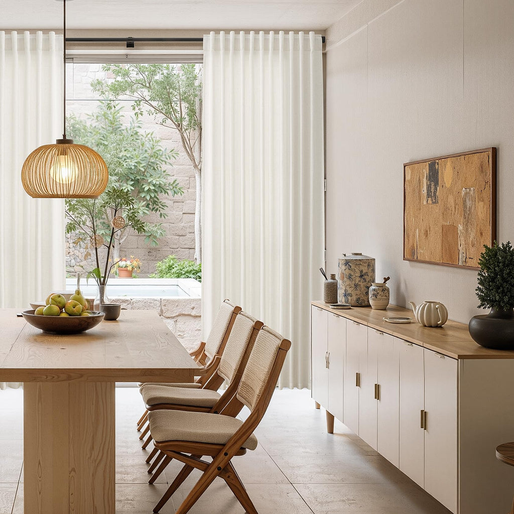 Extra Wide Linen Curtain 102 Inches Long Natural