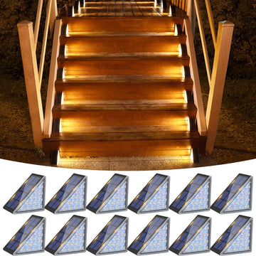 Solar Step Lights for Outside 12 Pack, Solar Stair Lights Outdoor