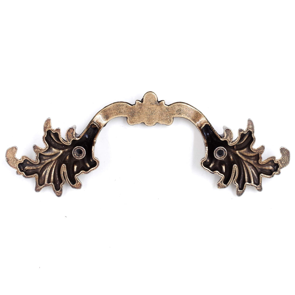 French Provincial Drawer Pulls - 4-Pack, Antique Brass, 4" Hole Centers, Vintage Shabby Chic Pulls for Dresser