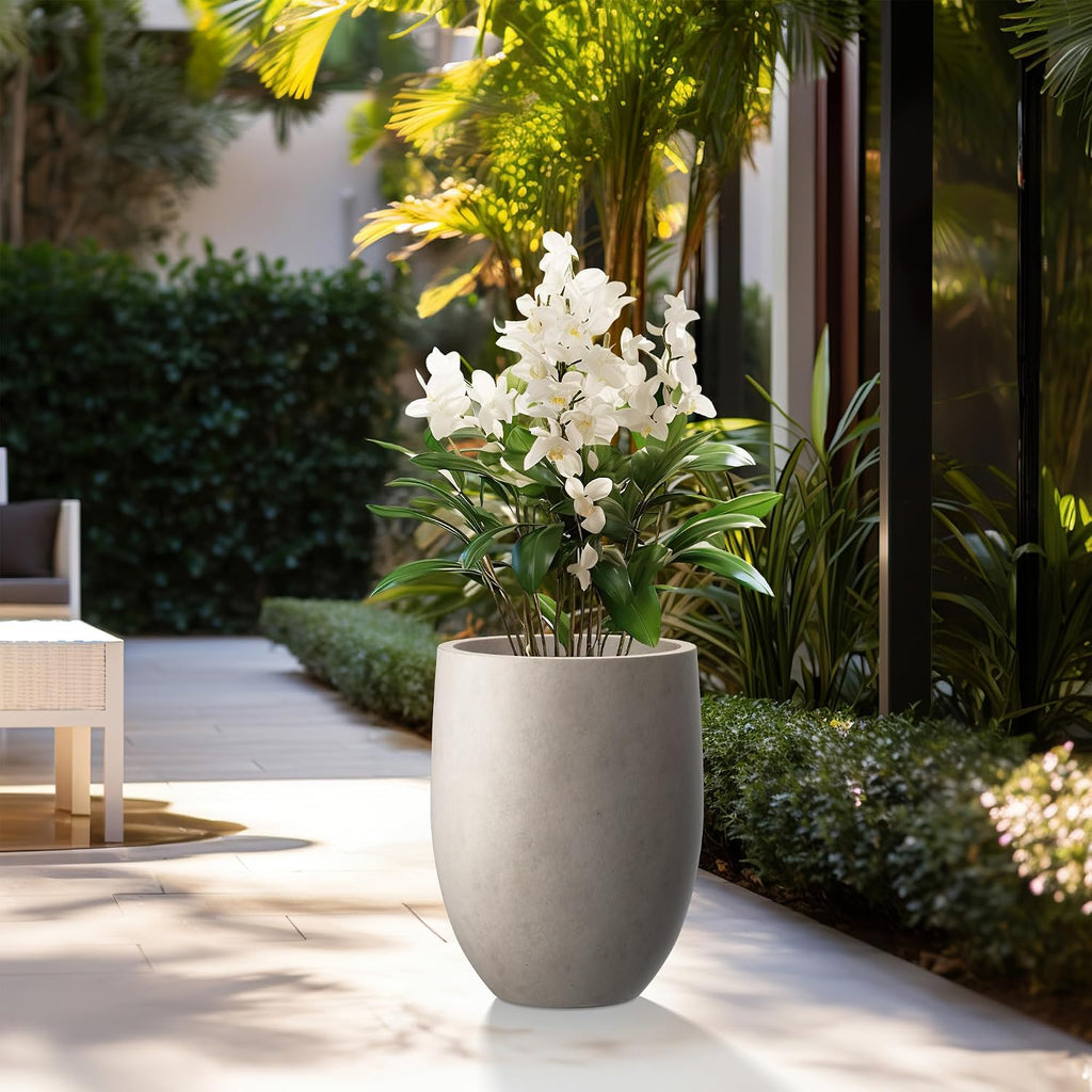 Modern Home Minimalist 21.7" Tall Weathered Concrete Bullet Planter | Minimalist, Handcrafted, Modern Decor