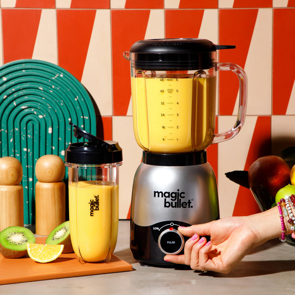 Combo Blender, 600W, 48oz Pitcher, 16oz Cup with To-Go Lid, Easy Cleaning, Cross Blade, for Smoothies, Sauces