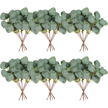 40 Pcs Artificial Silver Dollar Eucalyptus Stems Faux Branches