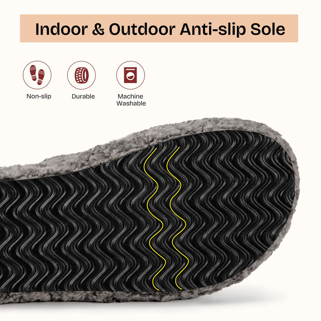 Womens Fuzzy Open-toe Slippers Indoor Cool Gray, 7-8 US