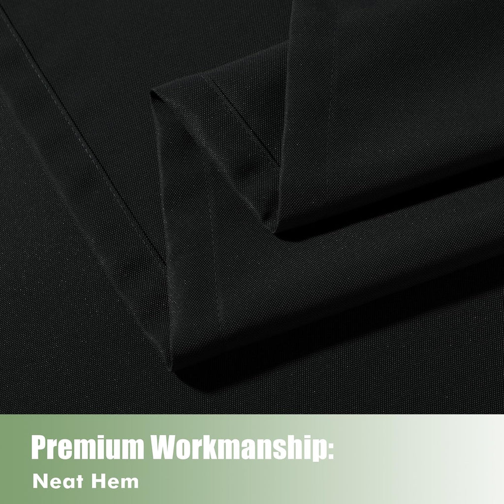 Black Patio Outdoor Curtains Waterproof for Balcony,Cabana 6 Pack 54x84 | Porch Pergola Outdoor Blinds, Weatherproof