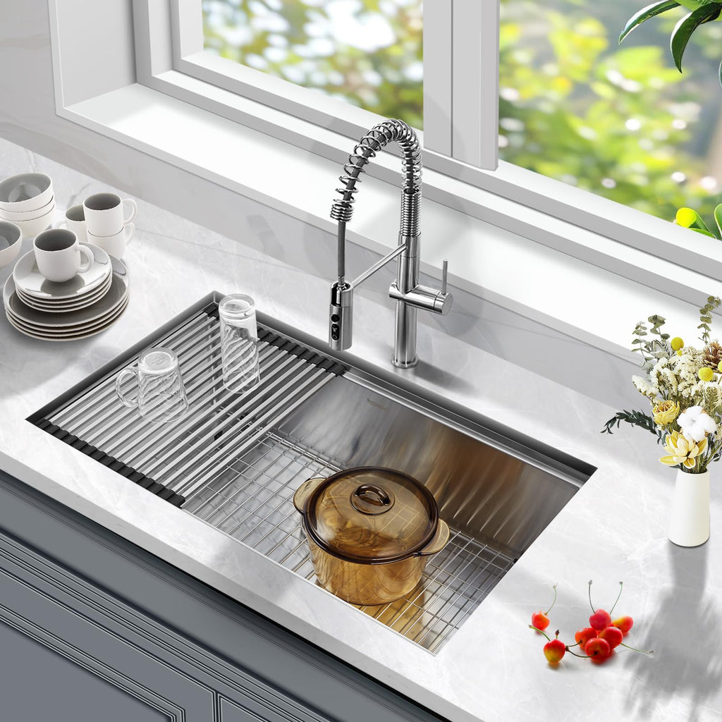 30 Inch Undermount Kitchen Sink Stainless Steel Workstation Sink