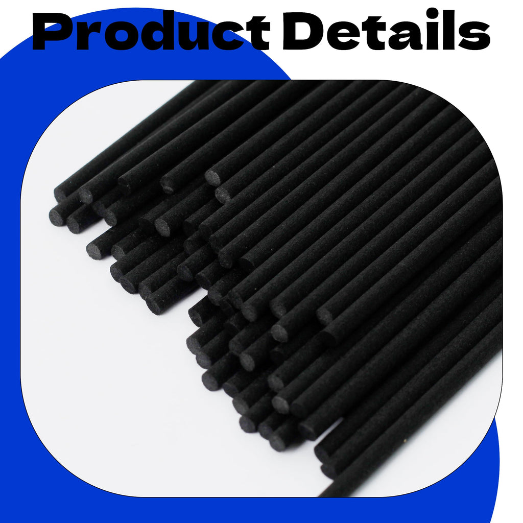 Black Fibre Reed Diffuser Sticks 20pcs 43cm x 5mm Black Fibre Reed Diffuser Sticks Thick Diffuser Reeds Sticks