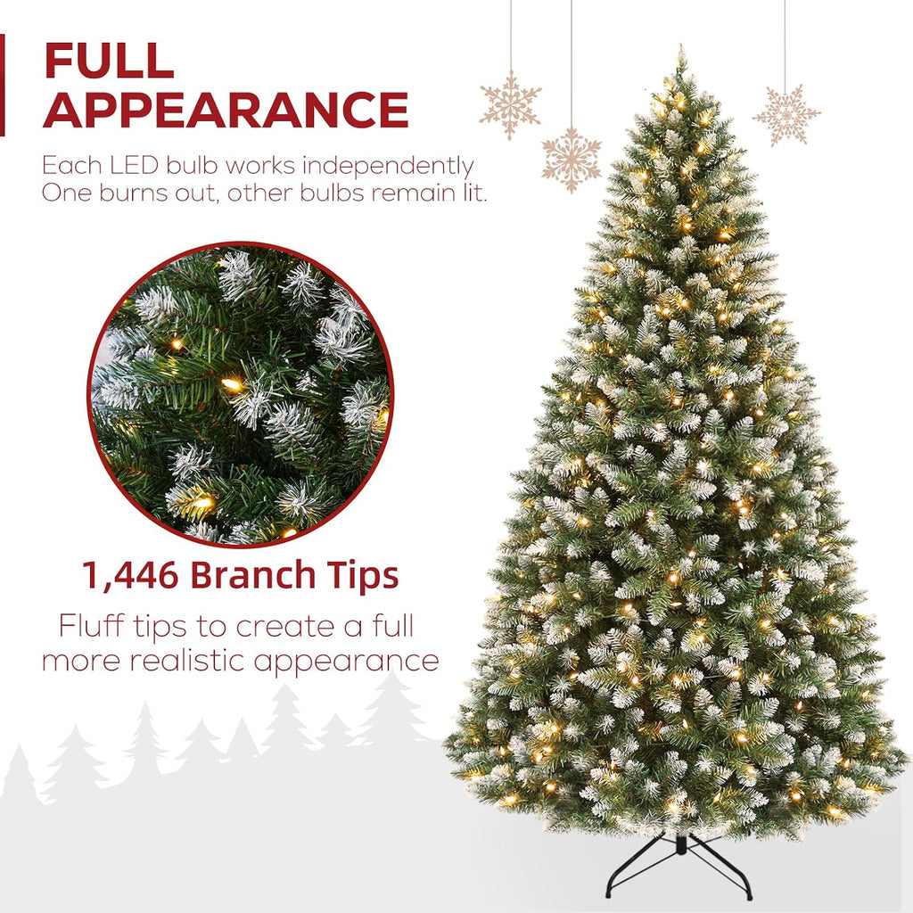 Partially Flocked Christmas Tree with 1,446 Branch Tips