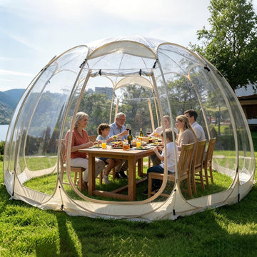 Pop Up Bubble Tent,15 x 15 ft Outdoor Greenhouse Clear Camping Shelters,8-12 Persons Igloo Tent,PVC 540°Degree Fully