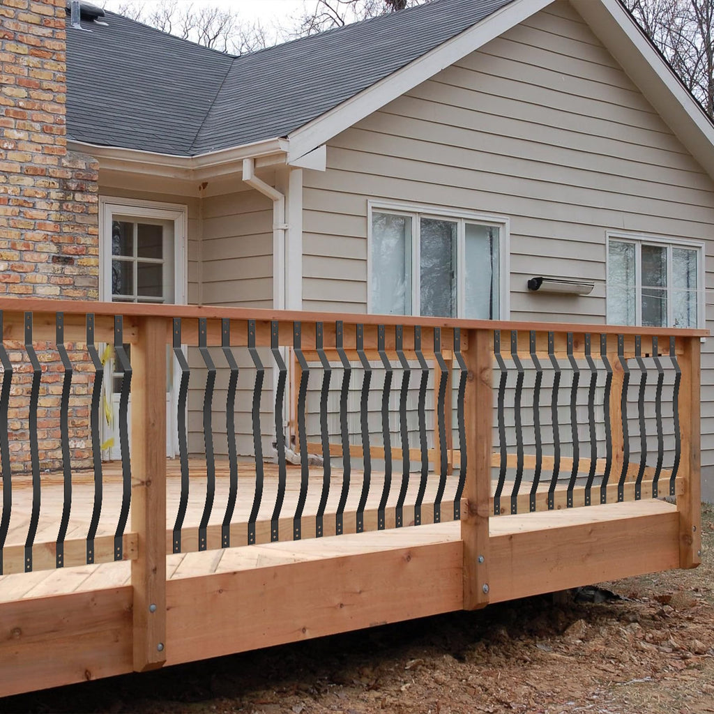 26 Pack Deck Balusters, 36"X1" Metal Spindles with Black Screws