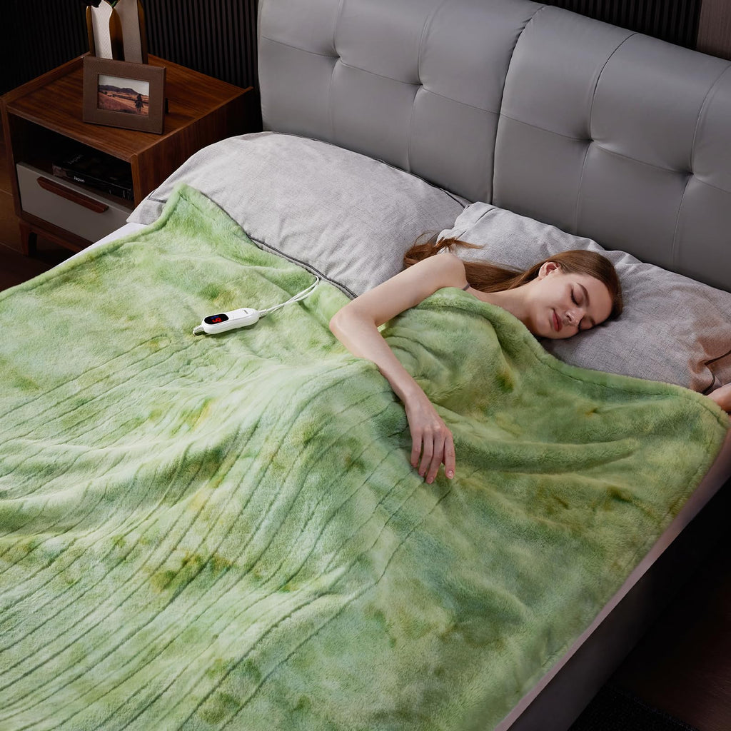 Heated Blanket, Soft Faux Rabbit Fur Electric Throw, 72"×84"