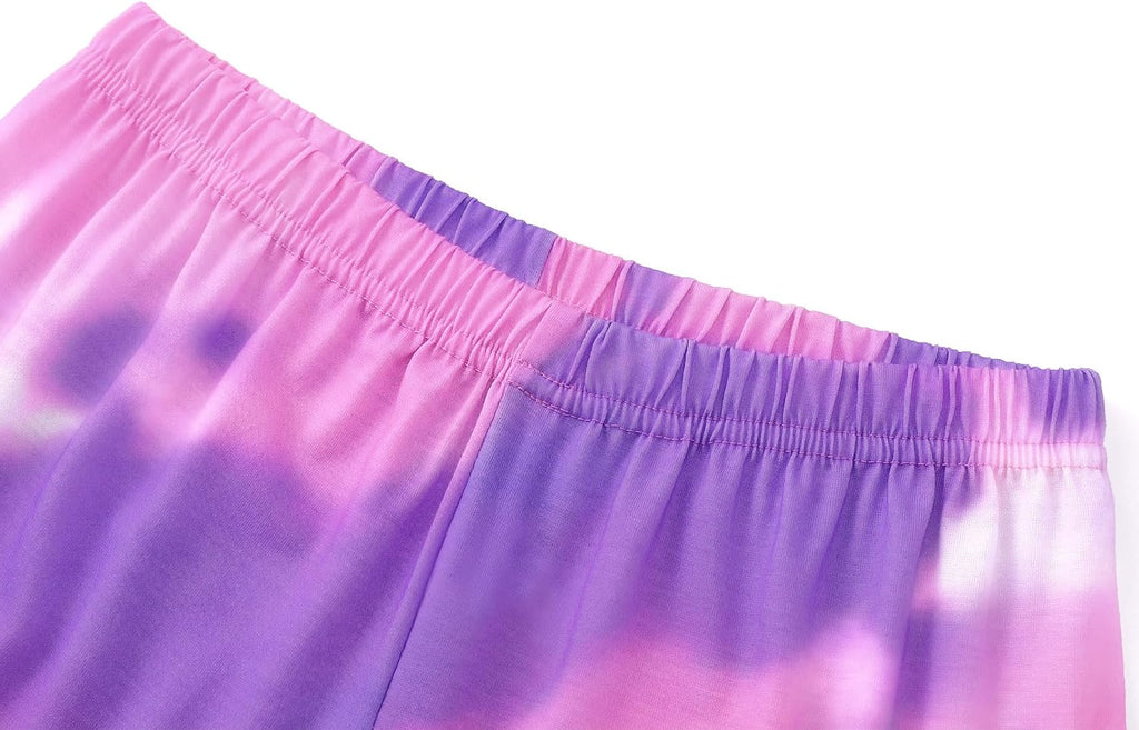 Girls Pajamas Cute Print Short/Long Sleeve Pants Set