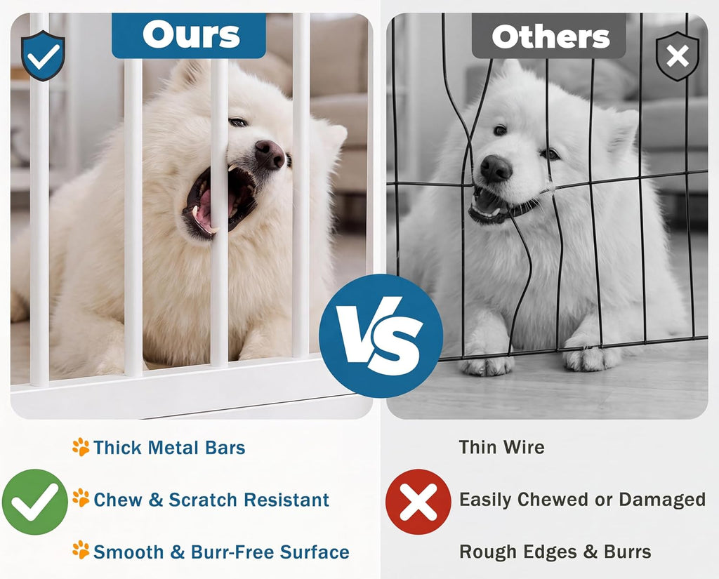96" Wide 30" Tall Dog Gate 4-Panel Freestanding Pet Gates Indoor