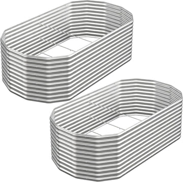 Raised Garden Bed Outdoor Upgrade Oval, 2 Pack Tall 8x4FT Galvanized Steel Raised Beds for Gardening, Above Ground