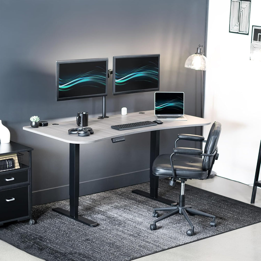 Dark Gray 63 x 32 in Standing Desk, DESK-KIT-2B1G | Electric, Dual Motor, Holds 220 lbs, Sit Stand, Height