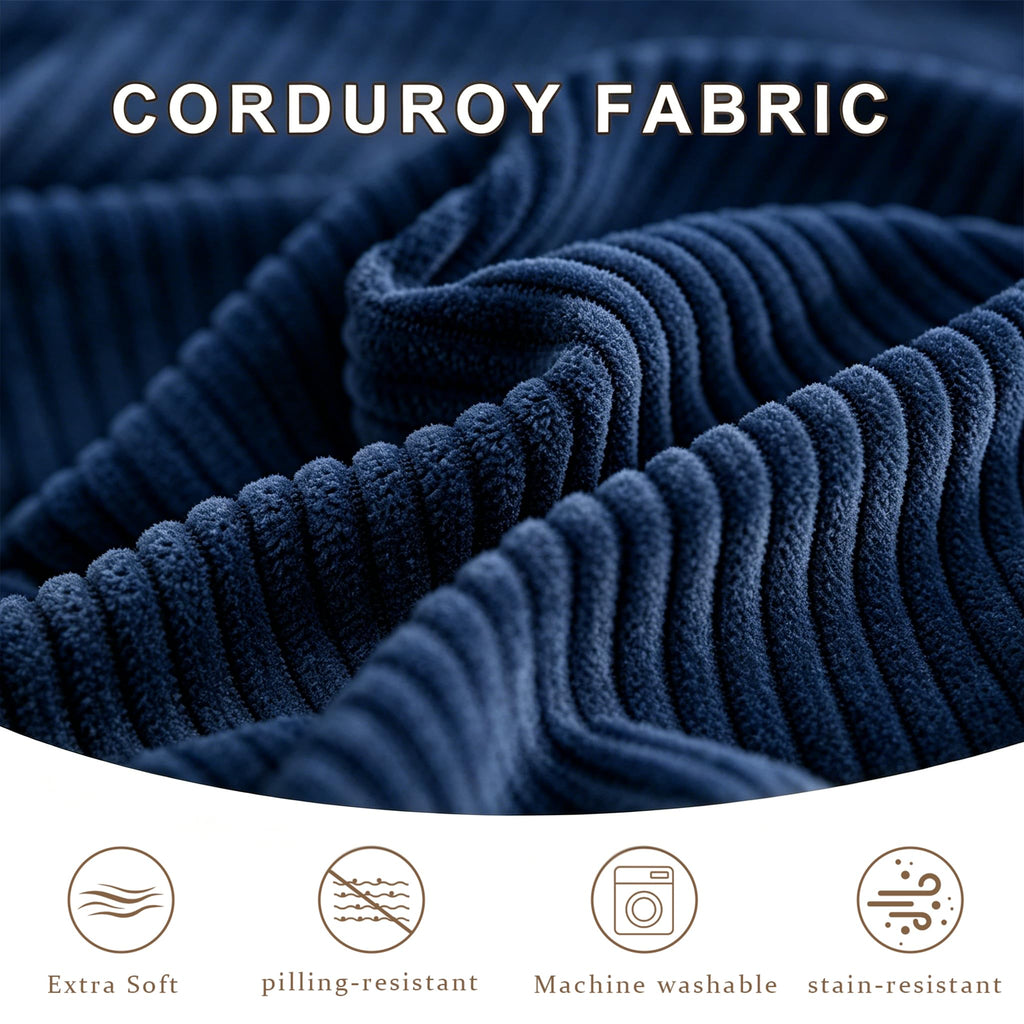 Corduroy Square Pouf Ottoman - Foot Stool