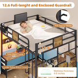 Loft Bed with Desk Full,Full Bed Frame with 6 Storage Drawers