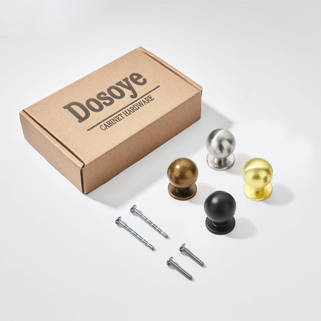 5 Pack 1 Inch (25mm) Diameter Round Solid Vintage Antique Brass Cabinet Knobs,Cabinet Pulls Knobs for Cabinets