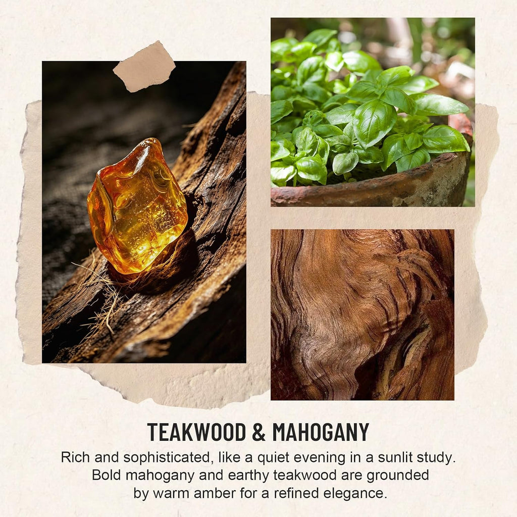 Reed Diffuser Set, Teakwood & Mahogany Scent Diffuser 2 Pack 8Fl Oz - Set of 2