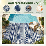 Outdoor Rug 8x10 Waterproof Outdoor Patio Rug Mat Reverisble Plastic Straw Outdoor Rug for RV Campin
