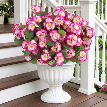 12 Pcs Artificial Geranium Flowers for Outdoor, UV Resistant Geraniums Artificial Flowers Realistic Faux Flowers