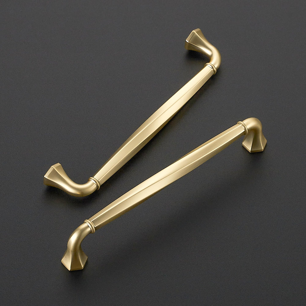Brushed Gold Zinc Alloy Cabinet Handles,6-1/4" Pulls,5 Pack