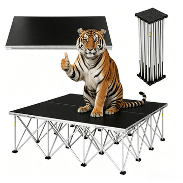 4x4ft Folding Portable Stage Platform, 16" High 16-Strut Centipede Riser