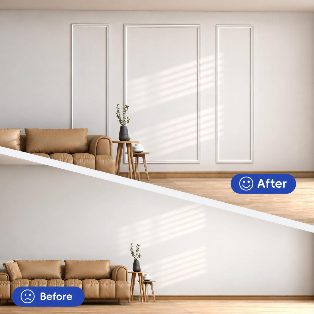 3 Sets Pre-Cut Wall Molding kit,Ready to Assemble Accent Molding Wainscoting Panels for Interior Walls Home Decor(3