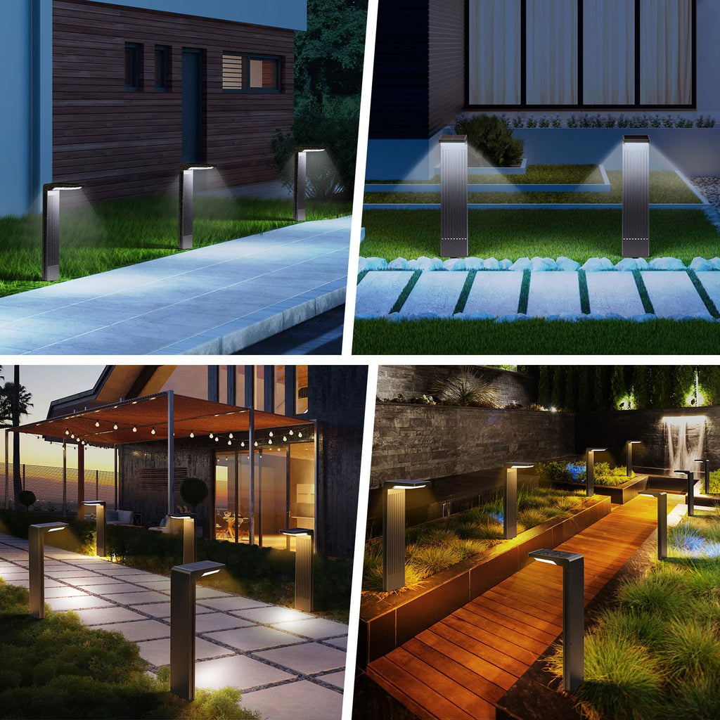Solar Pathway Lights Outdoor Warm/Cool White, 6Pack