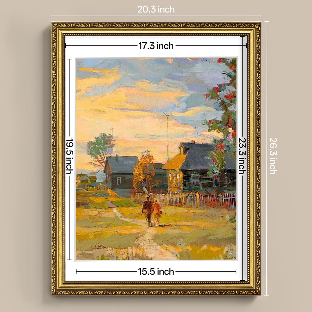 18x24 Vintage Picture Frame, Acrylic Cover, Gold, 4-Pack