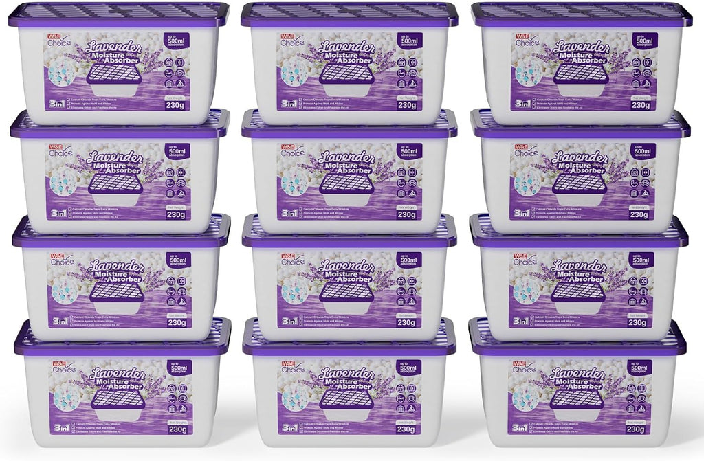 Moisture Absorbers with Lavender Scent, Portable Dehumidifier for Closet & Bathrooms, Kitchen